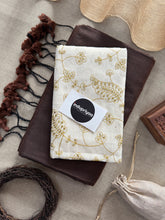 Brown Handloom Khadi Cotton Saree With Sequence Embrodery Work Blouse
